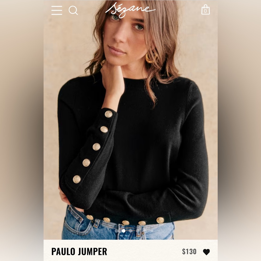 Sezane BNWT Paulo Jumper - Black - size L